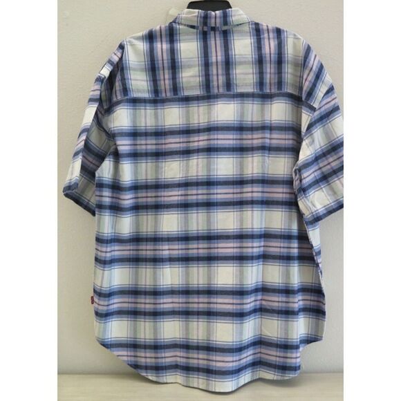 Levi's Men's Sz M Multicolor Plaid Oversized Casual S/S Button Up Shirt - Picture 2 of 11